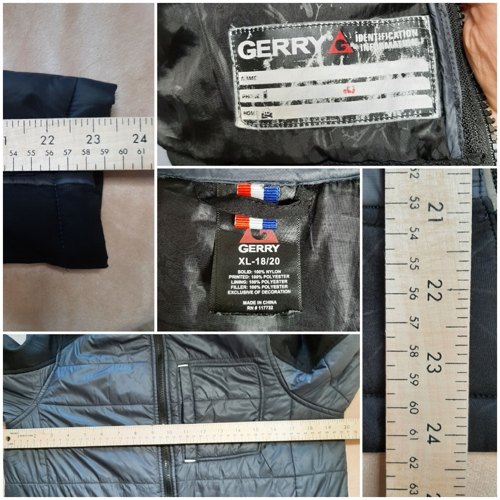 Gerry Black & Gray Boys XL Quilted Hooded Jacket with zipper - Picture 5 of 9